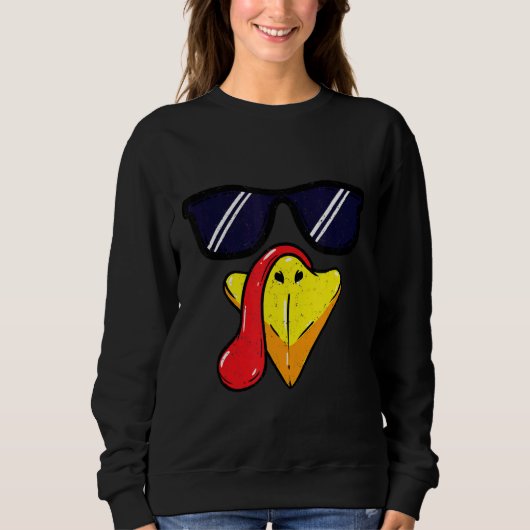 Sweatshirt Turkey Face Thanksgiving Day Pilgrim Trot Costume (Devant)