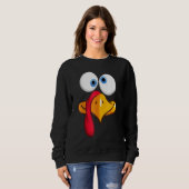 Sweatshirt Turkey Face, Turkey Face Fun - Turkey Face Fun Tha (Devant entier)