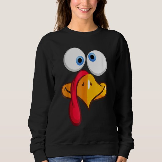 Sweatshirt Turkey Face, Turkey Face Fun - Turkey Face Fun Tha (Devant)