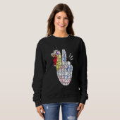 Sweatshirt Turkey Peace Hand Sign Puzzle Autism Thanksgiving  (Devant entier)