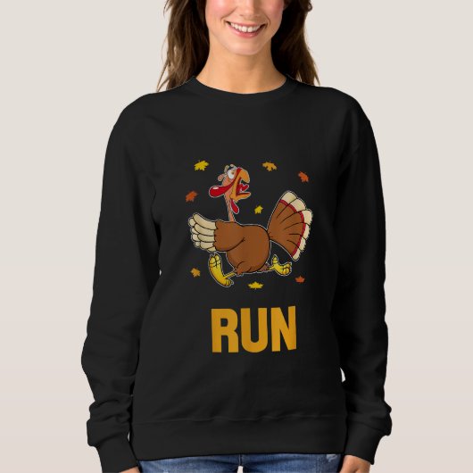 Sweatshirt Turkey Run Costume Thanksgiving Running Turkey Tro (Devant)