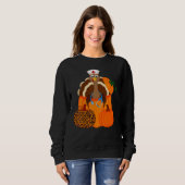 Sweatshirt Turkey Stethoscope Nurse Pumpkin Leopard Print Tha (Devant entier)