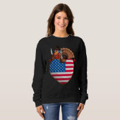 Sweatshirt Turkey USA Flag Thanks Giving American  Thanksgivi (Devant entier)
