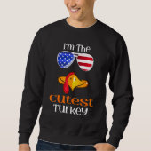 Sweatshirt Turquie la plus maussade Face Thanksgiving drapeau (Devant)