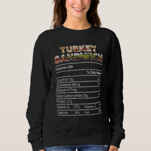 Sweatshirt Turquie Sandwich Nutrition Facts Thanksgiving Matc