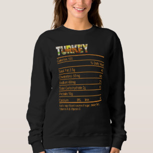 Sweatshirt Turquie Valeur nutritive Thanksgiving Christmas Fo