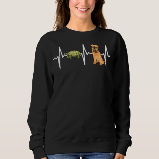 Sweatshirt Turtle Brussels Griffon Heartbeat Chien (Devant)