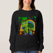 Sweatshirt Turtle Leprechaun Hat Turtle Rainbow St Patrick's  (Devant)
