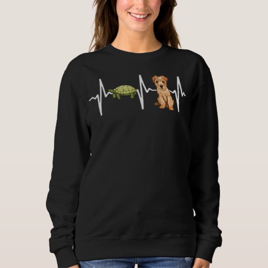 Sweatshirt Turtle Norfolk Terrier Heartbeat Chien (Devant)