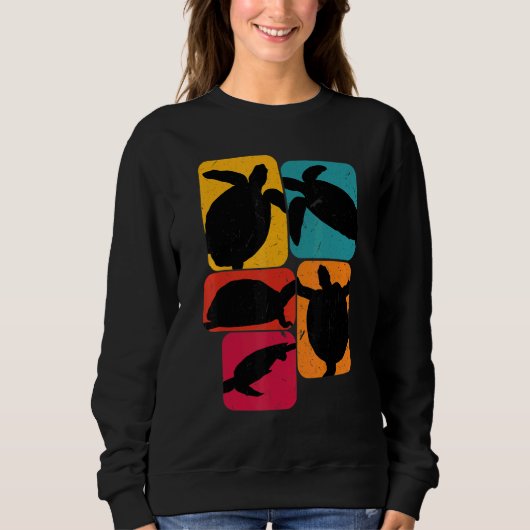 Sweatshirt Turtle turtles Retro Design (Devant)