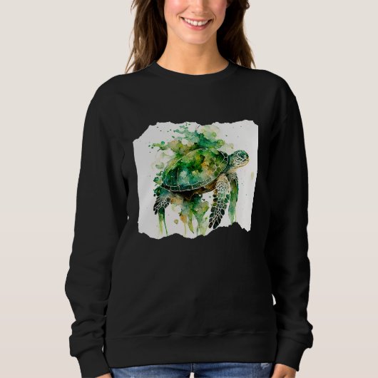 Sweatshirt Turtle Watercolor Artwork (Devant)