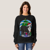 Sweatshirt Tuxedo Chat Funny Père Noël Décor Arbre de Noël (Devant entier)