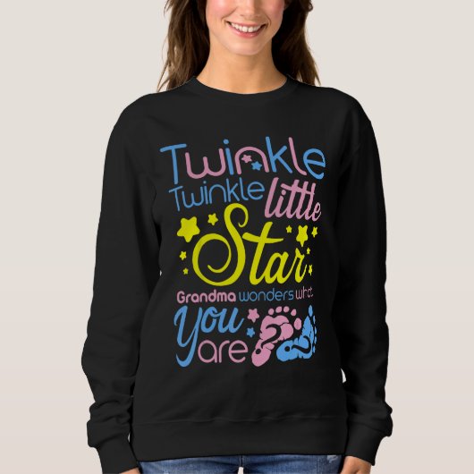 Sweatshirt Twinkle Little Star Grand-mère se demande ce que v (Devant)