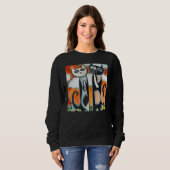 Sweatshirt Two black cats humorous kitten (Devant entier)