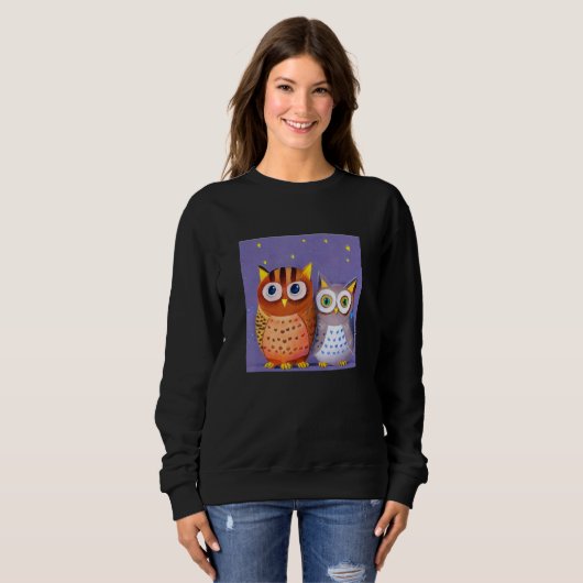 Sweatshirt Two cute Owls (Devant entier)