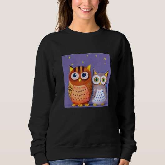Sweatshirt Two cute Owls (Devant)