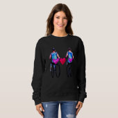 Sweatshirt Two Hearts On Bikes - Love Riding Bicycles For Wom (Devant entier)
