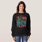 Sweatshirt TX Texas Serape Leopard Motif Western Motif (Devant entier)