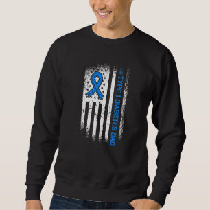 Sweatshirt Type 1 Diabète Papa Diabète Ruban Et Américain F