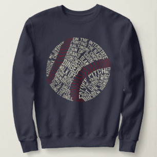 Sweatshirt Typographie de baseball Slang Word Art Word
