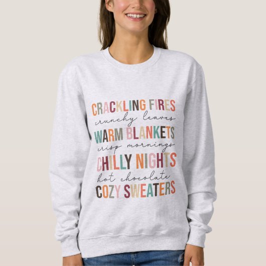 Sweatshirt Typographie de citations favorites d'automne et d' (Devant)