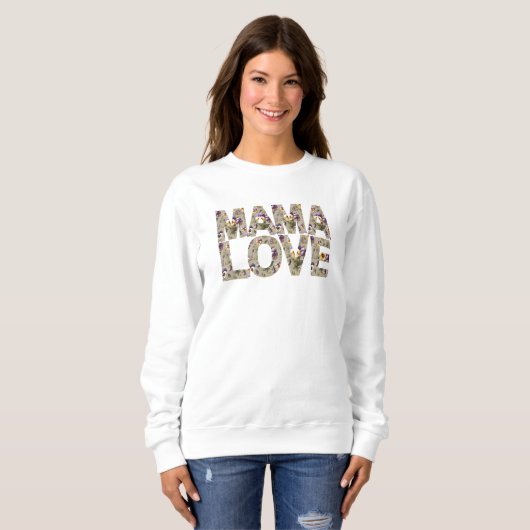 Sweatshirt Typographie de l'amour de maman rêveuse (Devant entier)