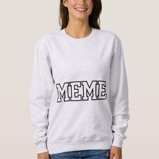 Sweatshirt Typographie de lettres majuscules de bloc de mème (Devant)
