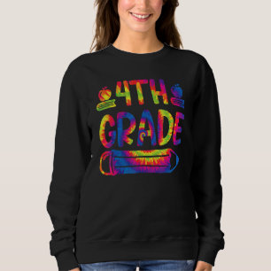 Sweatshirt Typographie de quatrième année Tie Dye Enseignant