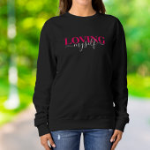 Sweatshirt Typographie de script rose en aimant moi-même