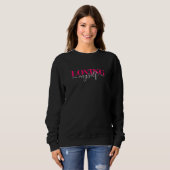 Sweatshirt Typographie de script rose en aimant moi-même (Devant entier)