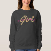 Sweatshirt Typographie et couronne pour fille d'anniversaire, (Devant)