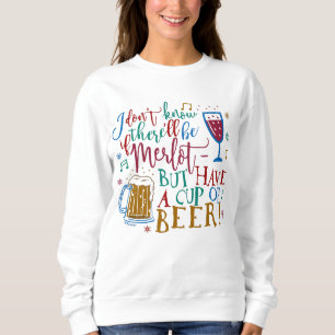 Sweatshirt Typographie laide de bière de vin merlot de