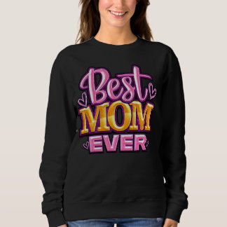 Sweatshirt Typographie Meilleure Maman Pink et Gold