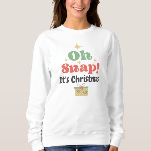 Sweatshirt Typographie Rétro Oh Snap Noël (Devant)