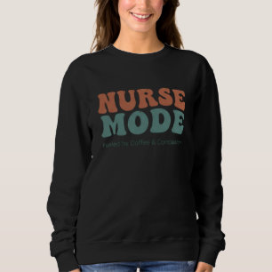 Sweatshirt Typographie Rétro Ondulée Mode Infirmière