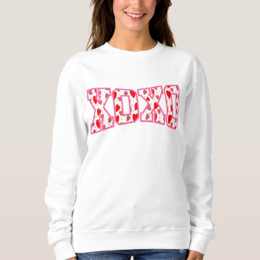 Sweatshirt Typographie XOXO Valentine (Devant)