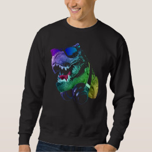 Sweatshirt Tyrannosaurus Dinosaur T Rex Avec Lunettes De Sole