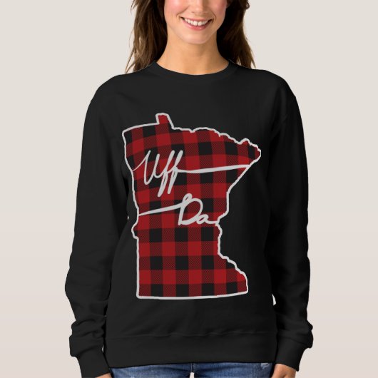 Sweatshirt Uff Da Buffalo Plaid Minnesota (Devant)
