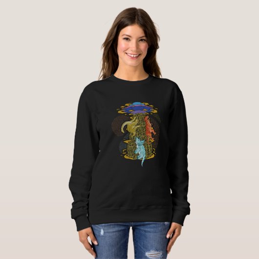 Sweatshirt Ufo Dinosaur Alien Abduction   (Devant entier)