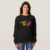 Sweatshirt Ugandan American Couple Heart Love Flag Valentine (Devant entier)