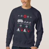Sweatshirt Ugly Christmas Sweater Design For A Firefighter  (Devant)