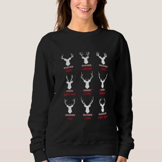 Sweatshirt Ugly Christmas Top Deer Hunter Santa's Reindeer (Devant)