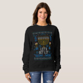 Sweatshirt Ugly Hanukkah Sweater Lets Get Lit Menorah Men Wom (Devant entier)