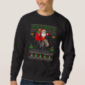 Sweatshirt Ugly Santa Riding German Shorthaired Pointer Dog C (Devant)