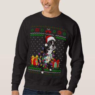 Sweatshirt Ugly Sweater Christmas Lights Boston Terrier Dog L