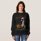 Sweatshirt Ugly Sweater Christmas Lights Boston Terrier Dog L (Devant entier)