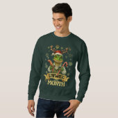 Sweatshirt Ugly sweater Christmas lizard elf employee award (Devant entier)
