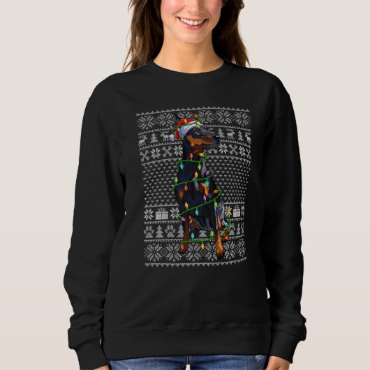 Sweatshirt Ugly Sweater Style Santa Miniature Pinscher Dog Ch (Devant)
