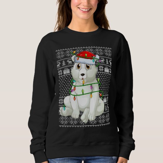 Sweatshirt Ugly Sweater Style Xmas Lights Santa Polar Bear Ch (Devant)