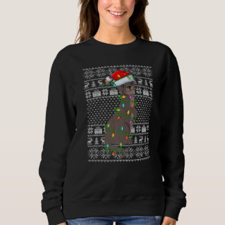 Sweatshirt Ugly Sweater Style Xmas Lights Santa Weasel Christ